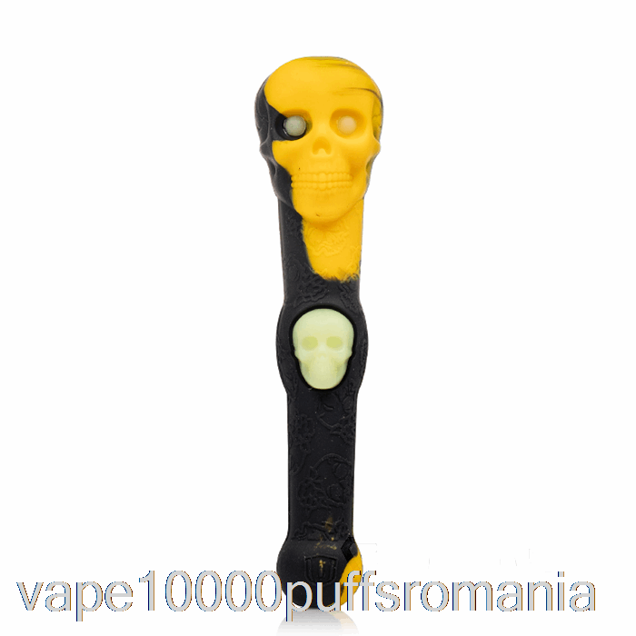 Vape Romania Stratus Skull Dipper Silicon Dab Straw Sol (negru / Galben)